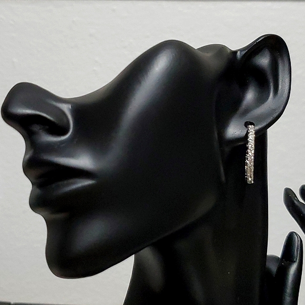 CZ Sterling Silver Hoops